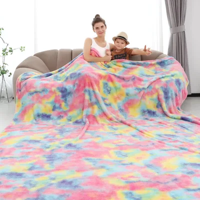 Pastel Rainbow Tie Dye Blanket: Soft Swirl Art for Cozy Days