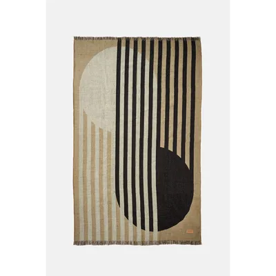 Abstract Stripes and Circle Blanket featuring bold vertical lines