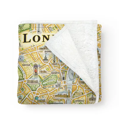 London City Map Print Blanket