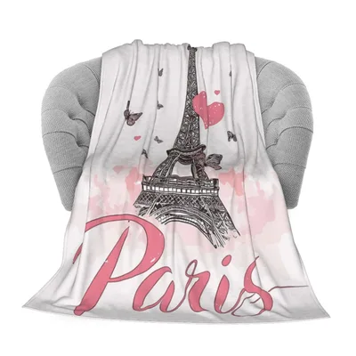 Paris Eiffel Tower Pink Butterfly Blanket: A Romantic Travel Print