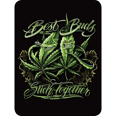 Best Buds Stick Together Blanket with Grinning Leaf Characters