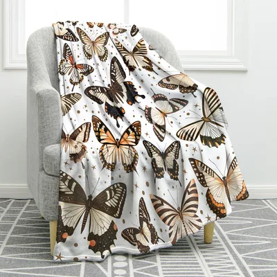 Butterfly Pattern Print Blanket