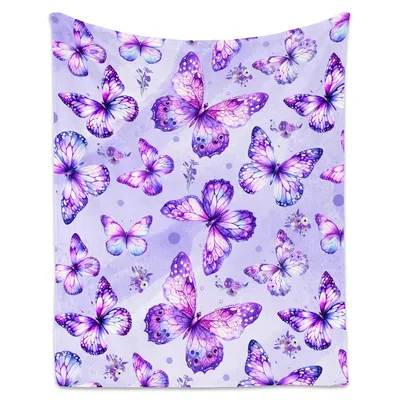Purple Butterflies Pattern Blanket No. 2