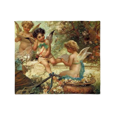 Victorian Angels Painting Design Blanket for Art Lovers