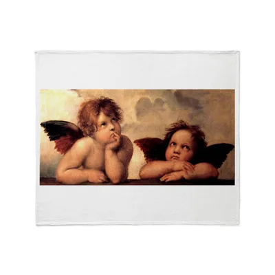 Cherub Angels Painting Blanket: Classic Art Print for Home Decor