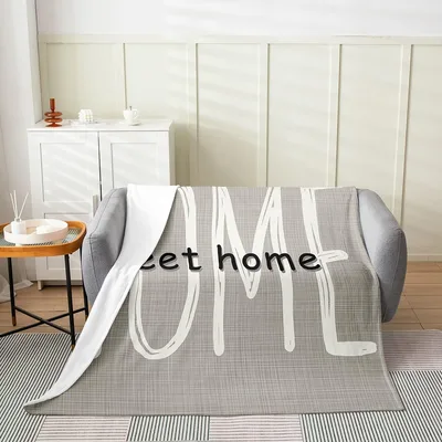 Sweet Home Big Letters Blanket: Bold Typography for Cozy Spaces