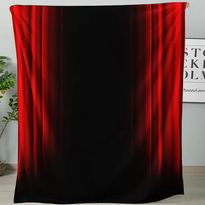Red Black Ombre Abstract Blanket for Dark and Moody Interiors