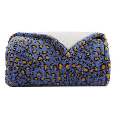 Blue and Yellow Leopard Blanket Bold Animal Print for Stylish Spaces