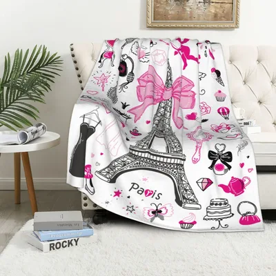 Paris Eiffel Tower Doodle Blanket: A Whimsical Parisian Sketch Design