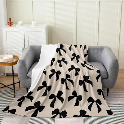 Black Bow Pattern Blanket No. 2 for Elegant Home Decor