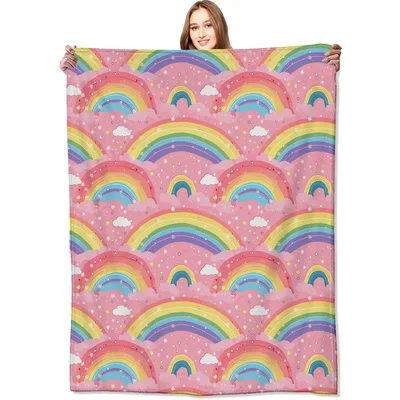 Pastel Rainbow Clouds Pattern Blanket for Dreamy Days