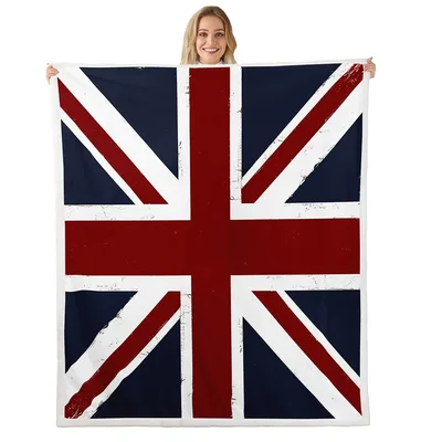 Union Jack Flag Blanket No. 2: Vintage British Flag Design