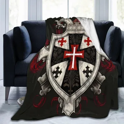 Knights Cross Shield Art Blanket featuring a medieval crest