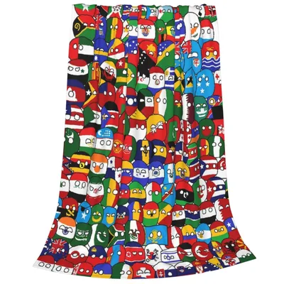 World Map Cartoon Countries Blanket: A Colorful Countryball Pattern
