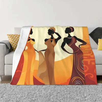 Silhouettes of African Women Blanket: Warm Art for Your Living Space