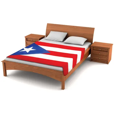 Puerto Rico Flag Stripes Blanket: Bold Red and White Design
