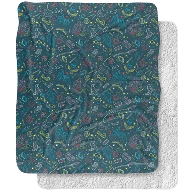 Teal Magical Motif Pattern Blanket