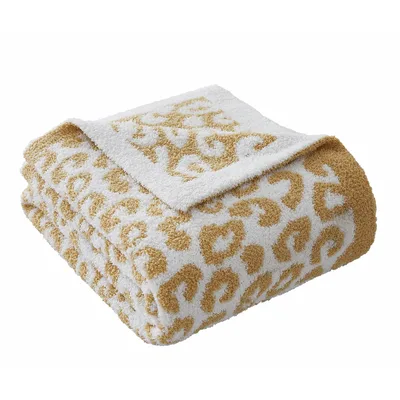 Leopard Print Pattern Blanket No. 18: Bold Gold Spots on White