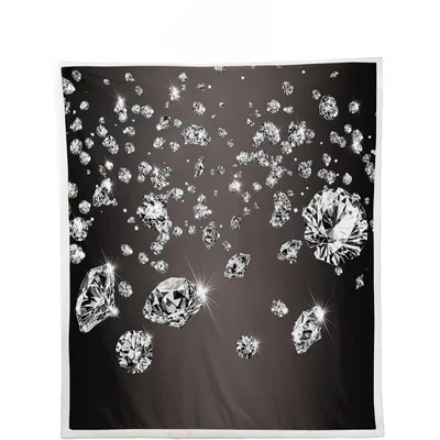 3D Sparkle Diamond Pattern Blanket: Glittering Gemstone Art