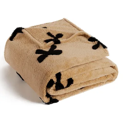 Black Bow Knot Pattern Blanket No. 2 for Preppy Room Decor
