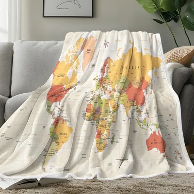 World Map Countries Blanket: A Detailed Global Print for Travel Lovers