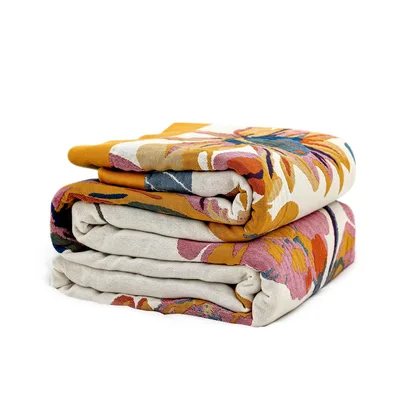 Boho Abstract Pattern Blanket: Earthy Shapes for Cozy Living Spaces