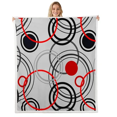 Geometric Circles Abstract Pattern Blanket for Modern Interiors
