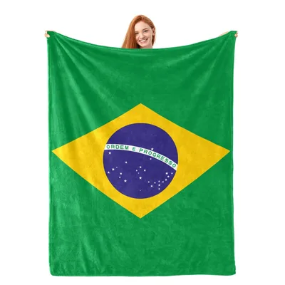 Brazil National Flag Design Blanket: Showcasing Green and Yellow Pride