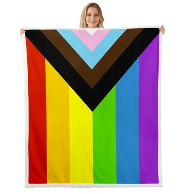 Rainbow Pride Flag Stripes Blanket Celebrating Inclusive Diversity