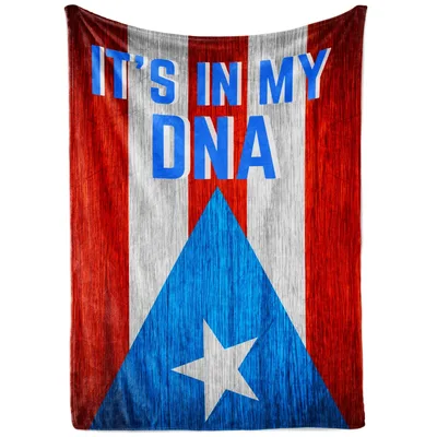 Puerto Rico Flag It's in My DNA Blanket - Heritage Design