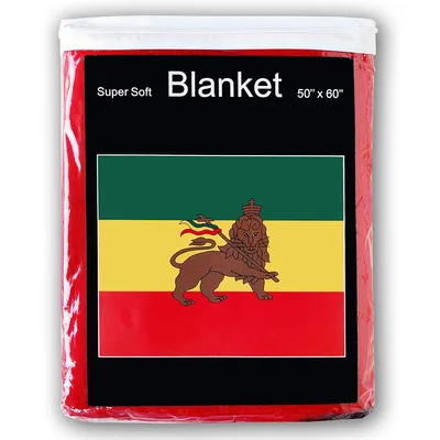 Ethiopian Flag Lion Blanket: Lion of Judah Design