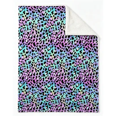 Rainbow Leopard Print Blanket: Psychedelic Animal Pattern Throw