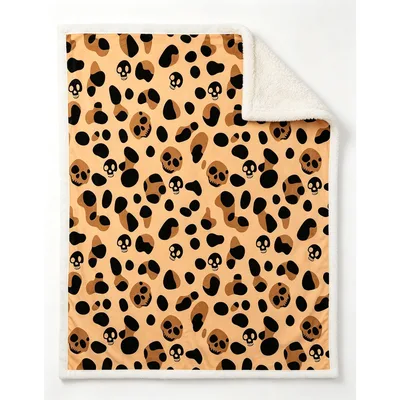 Cheetah Print Pattern Blanket: Skull and Spot Design