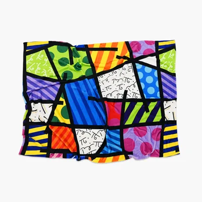 Colorful Geometric Art Pattern Blanket: Vibrant Patchwork Design