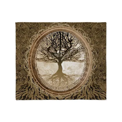Tree of Life Design Blanket: Earthy Art Print for Nature Lovers