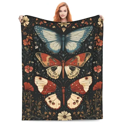 Vintage Butterfly Moth Collection Blanket