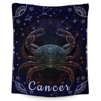 Cancer Zodiac Crab Constellation Blanket No. 2 for Astrology Lovers