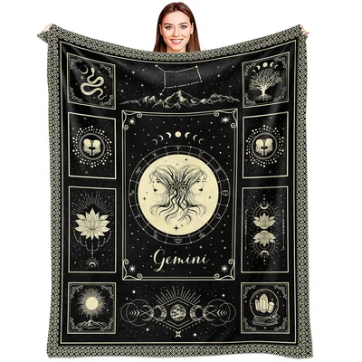 Gemini Zodiac Tarot Design Blanket