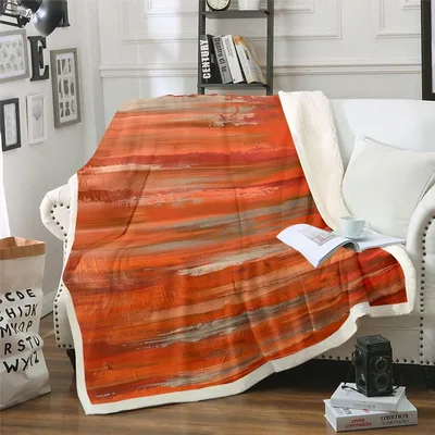 Red Abstract Watercolor Ombre Blanket: Bold Horizontal Brushstrokes