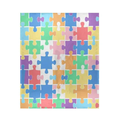 Colorful Jigsaw Puzzle Pieces Blanket for Puzzle Lovers