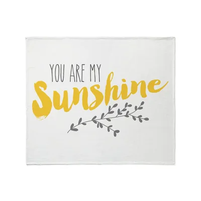 You Are My Sunshine Blanket: Bright Script and Leaf Design