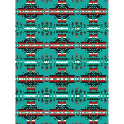 Turquoise Native Geometric Pattern Blanket: Bold Heritage Design
