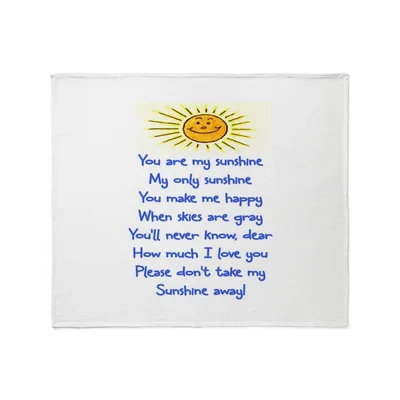 You Are My Sunshine Blanket: Classic Lyrics and Smiling Sun Design