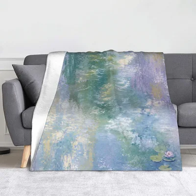 Water Lily Reflections Painting Blanket