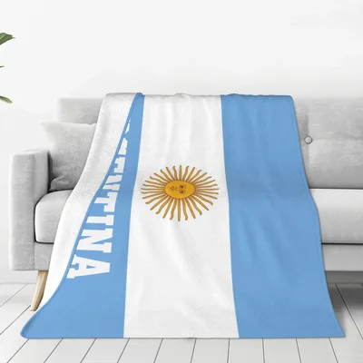 Argentina Flag with Sun Blanket: Show Your Pride in Soft Style