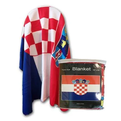 Croatia Flag Checkered Design Blanket featuring the national red