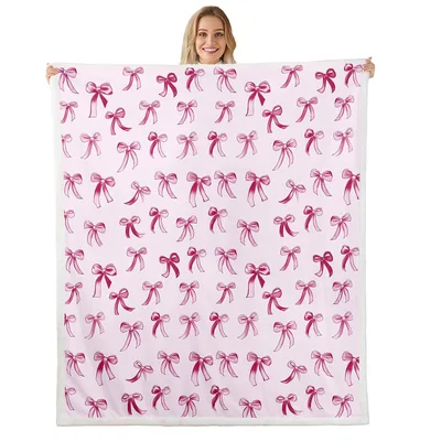 Pink Bowknot Pattern Blanket: A Dreamy Ribbon Print for Soft Days
