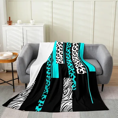 Leopard Zebra Cheetah Animal Blanket Bold Geometric Print
