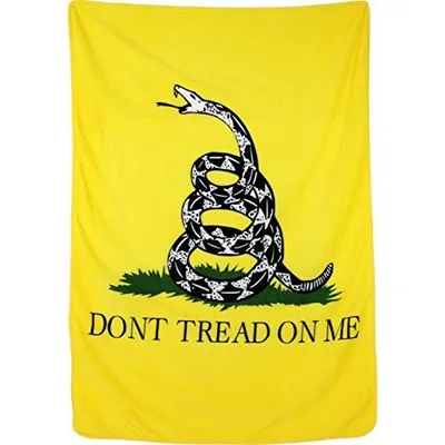 Don't Tread Blanket: Coiled Snake and Bold Yellow Warning