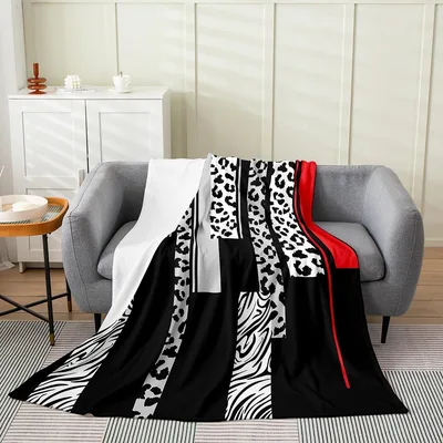 Leopard Zebra Animal Print Blanket Bold Geometric Mix